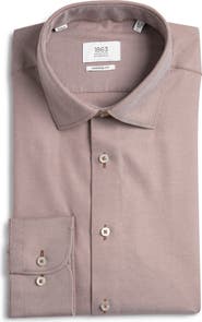1863 by Eterna Royal Twill Modern Fit Solid Non-Iron Cotton Dress Shirt