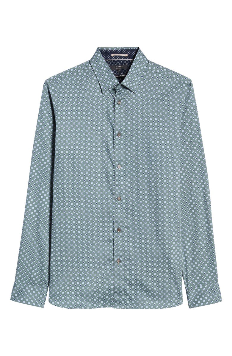 Ted Baker London Heknows Slim Fit Floral Print Button-Up Shirt, Alternate, color, 