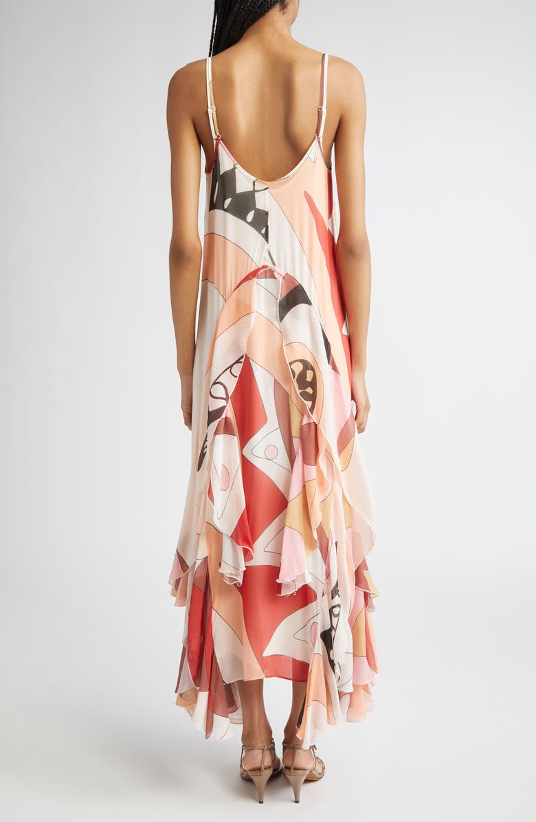 Reiss Sasha Ruffle Maxi Dress, Alternate, color, Cream/ Red Multi