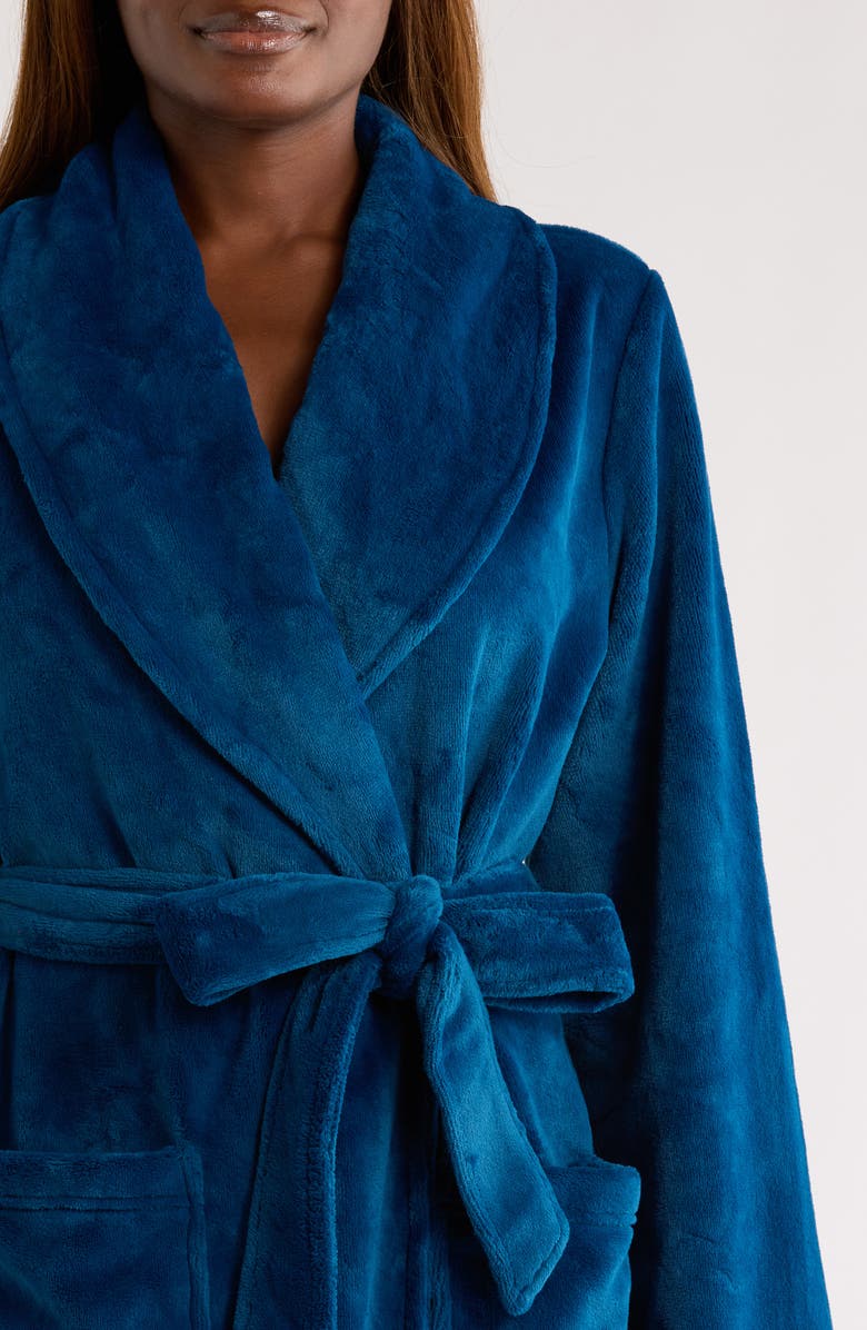 Nordstrom Shawl Collar Plush Longline Robe, Alternate, color, Blue Opal