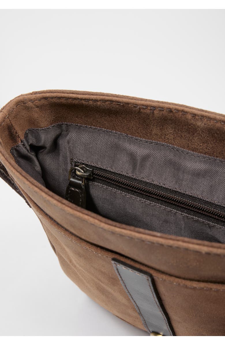 Celtic & Co. TRIM LEATHER CROSS BODY, Alternate, color, Brown