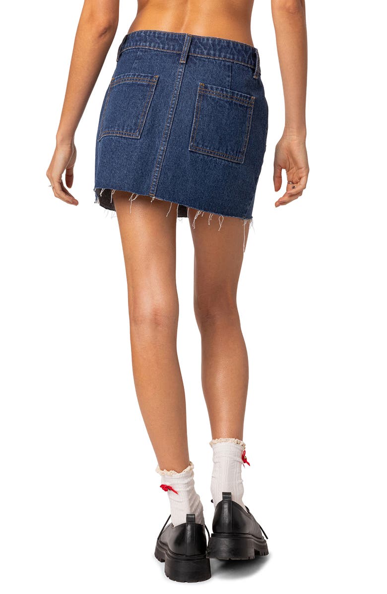 EDIKTED Jessie Denim Miniskirt, Alternate, color, Blue-Washed