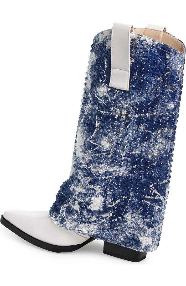 AZALEA WANG Hartley Fold-Over Boot, Alternate, color, Whitemulti