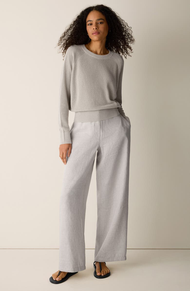 Eileen Fisher Crewneck Organic Linen & Organic Cotton Sweater, Alternate, color, Undyed Natural