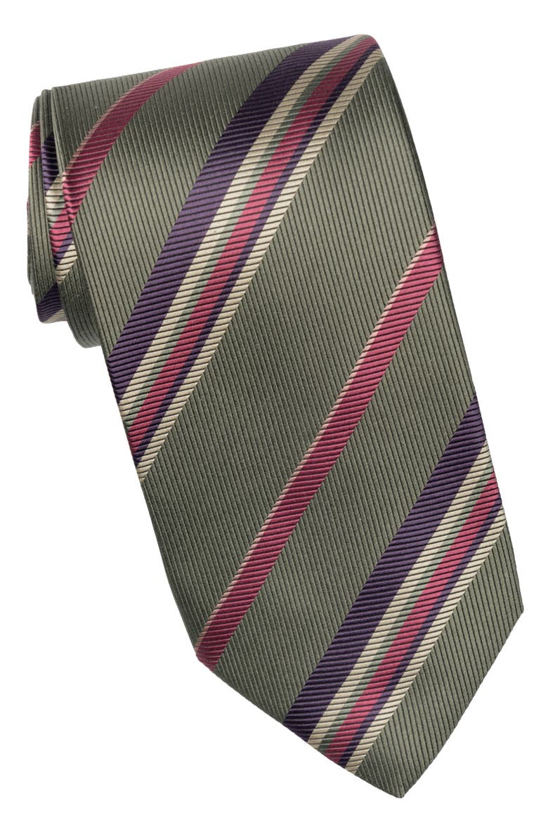 Lugano - Silk Jacquard Tie for Men, Alternate, color, Sage Green