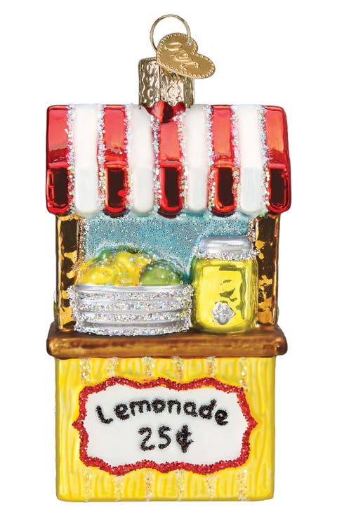 Lemonade Stand Glass Ornament