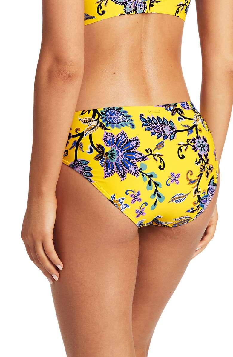 Sea Level Mid Bikini Bottoms, Alternate, color, Citrus