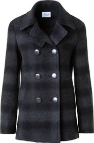 Akris punto Blurred Check Wool Blend Peacoat