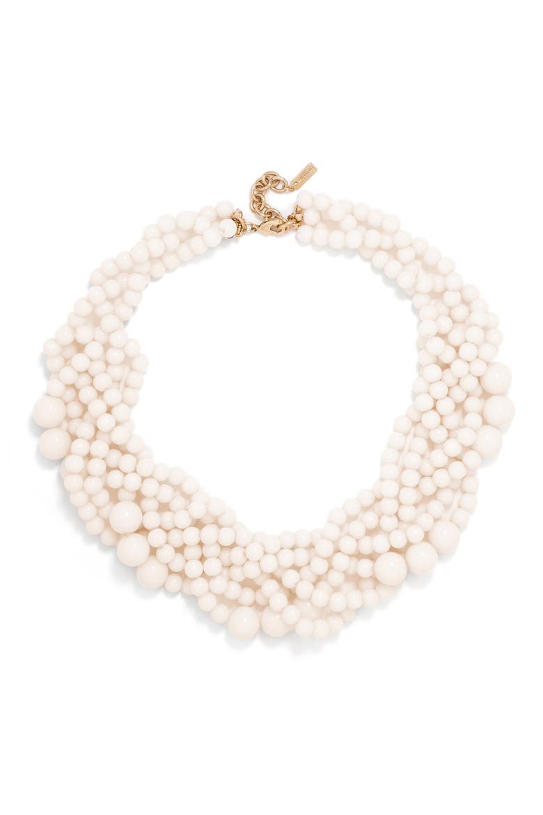 'Bubblestream' Collar Necklace, Main, color, WHITE/ ANTIQUE GOLD