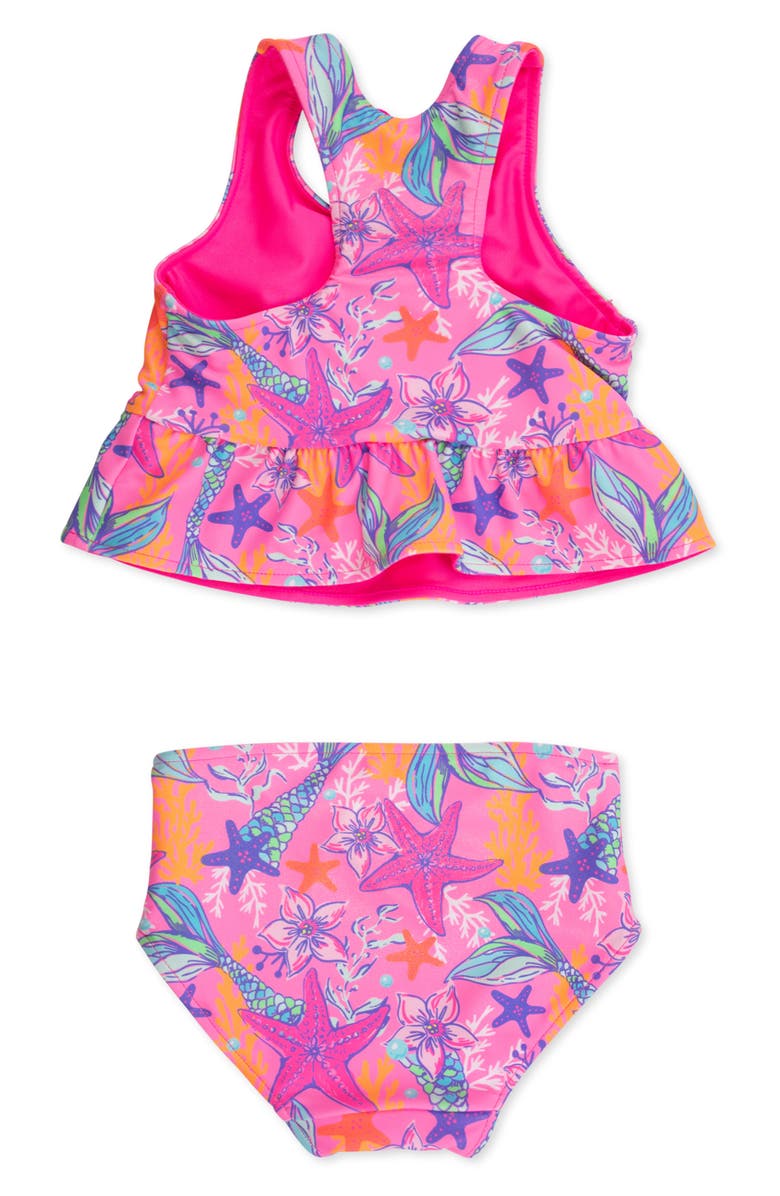 RuffleButts Kids' Shimmer Mermaid Reversible Two-Piece Swimsuit, Alternate, color, Pink