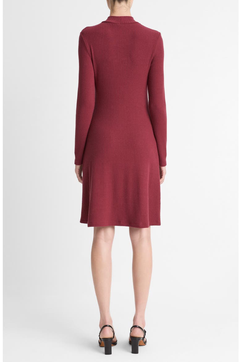 Cozy Rib Mock Neck Dress, Alternate, color, BORDEAUX