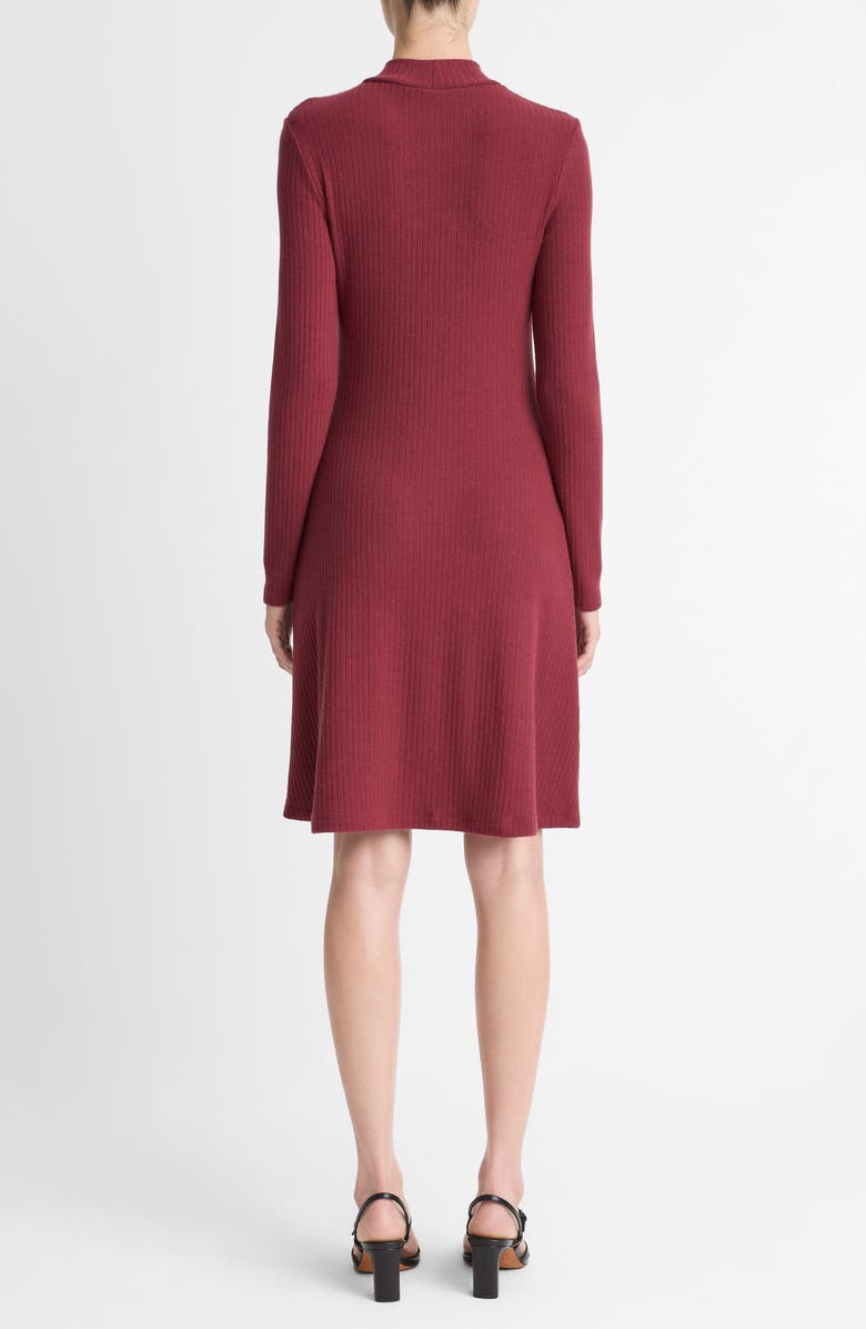 Vince Cozy Rib Mock Neck Dress, Alternate, color, Bordeaux