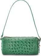 Brahmin Billie Croc Embossed Leather Barrel Bag