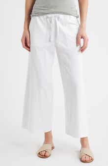 Eileen Fisher Stretch Organic Cotton Crop Wide Leg Pants