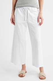 Eileen Fisher Stretch Organic Cotton Crop Wide Leg Pants