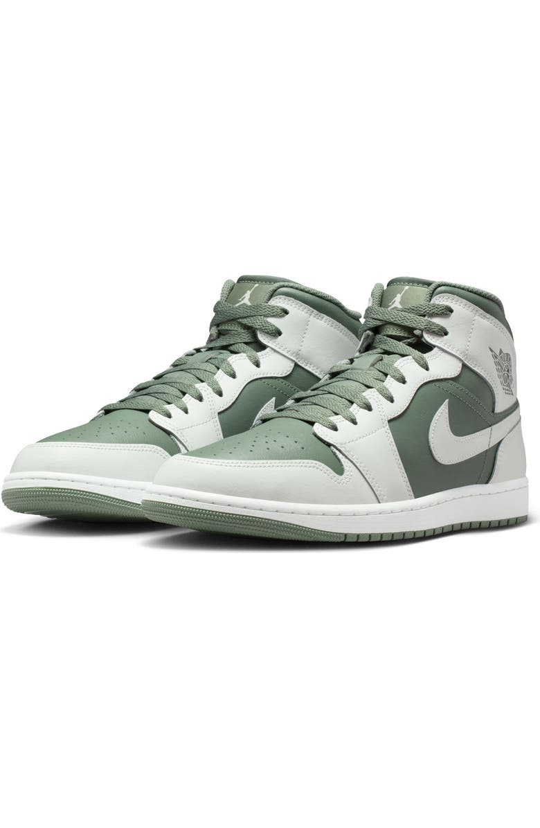 Jordan Air Jordan 1 Mid Basketball Sneaker, Main, color, Summit White/ Vintage Lichen