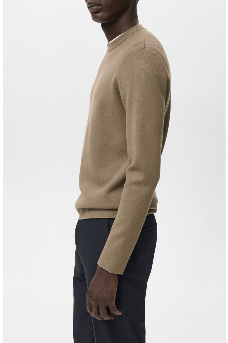 Regular Fit Crewneck Sweater, Alternate, color, MEDIUM BROWN
