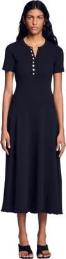 SANDRO Ribbed knit maxi dress
