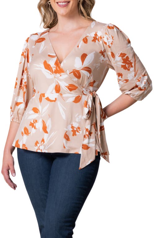 Kiyonna Nina Wrap Top In Neutral