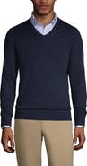 Lands' End School Uniform Cotton Modal Fine Gauge V-neck Sweater