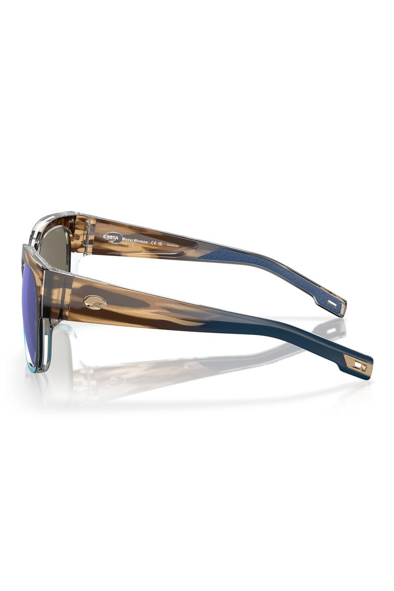 Waterwoman 55mm Mirrored Polarized Pillow Sunglasses, Alternate, color, BLUE MIRROR
