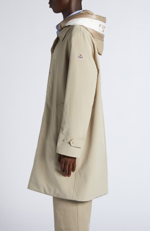 Moncler Miroir Coat In Stone