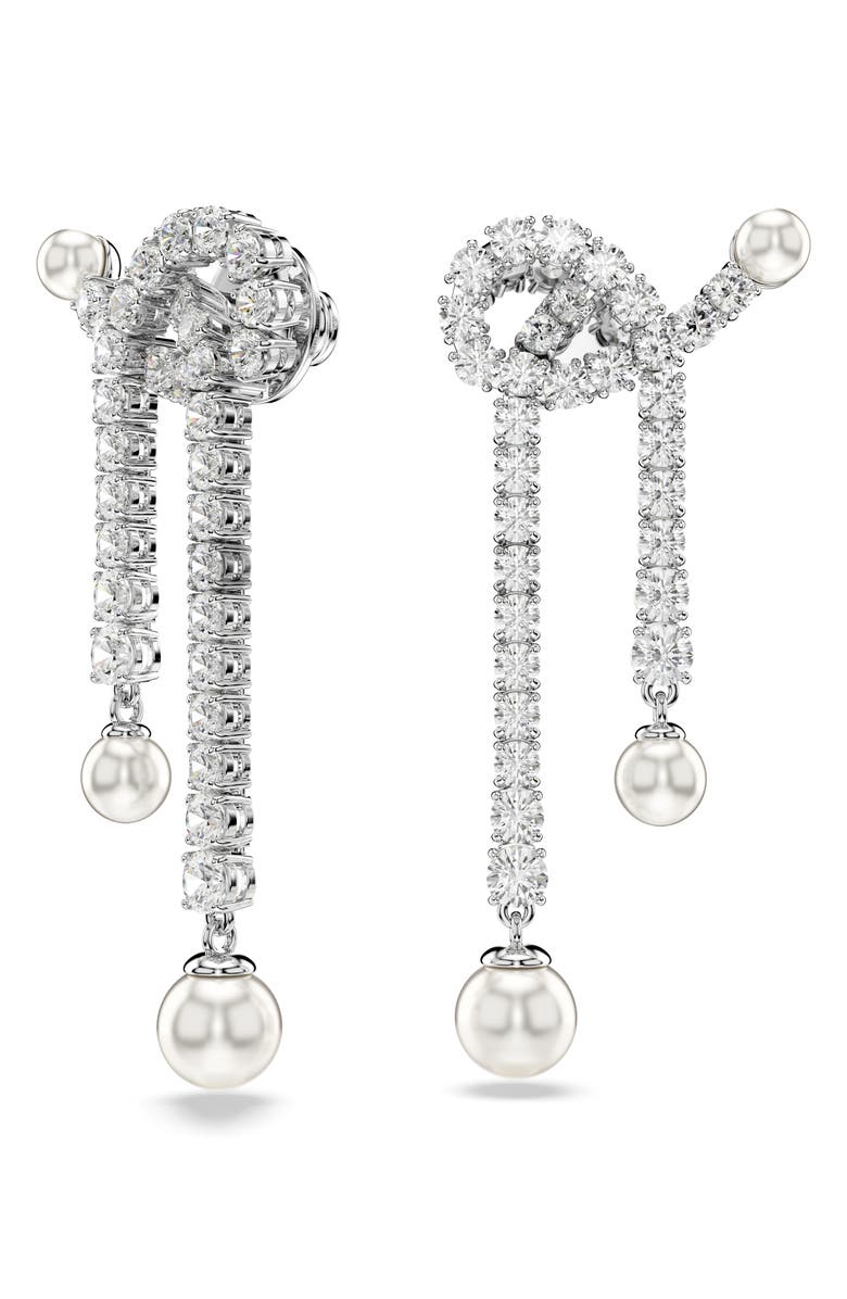 Swarovski Matrix Imitation Pearl & Crystal Drop Earrings, Alternate, color, 