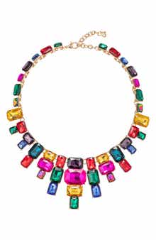 EYE CANDY LOS ANGELES Jamie Rainbow Crystal Statement Necklace