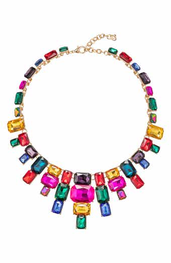 EYE CANDY LOS ANGELES Jamie Rainbow Crystal Statement Necklace