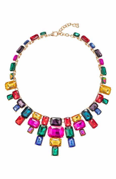 EYE CANDY LOS ANGELES Jamie Rainbow Crystal Statement Necklace