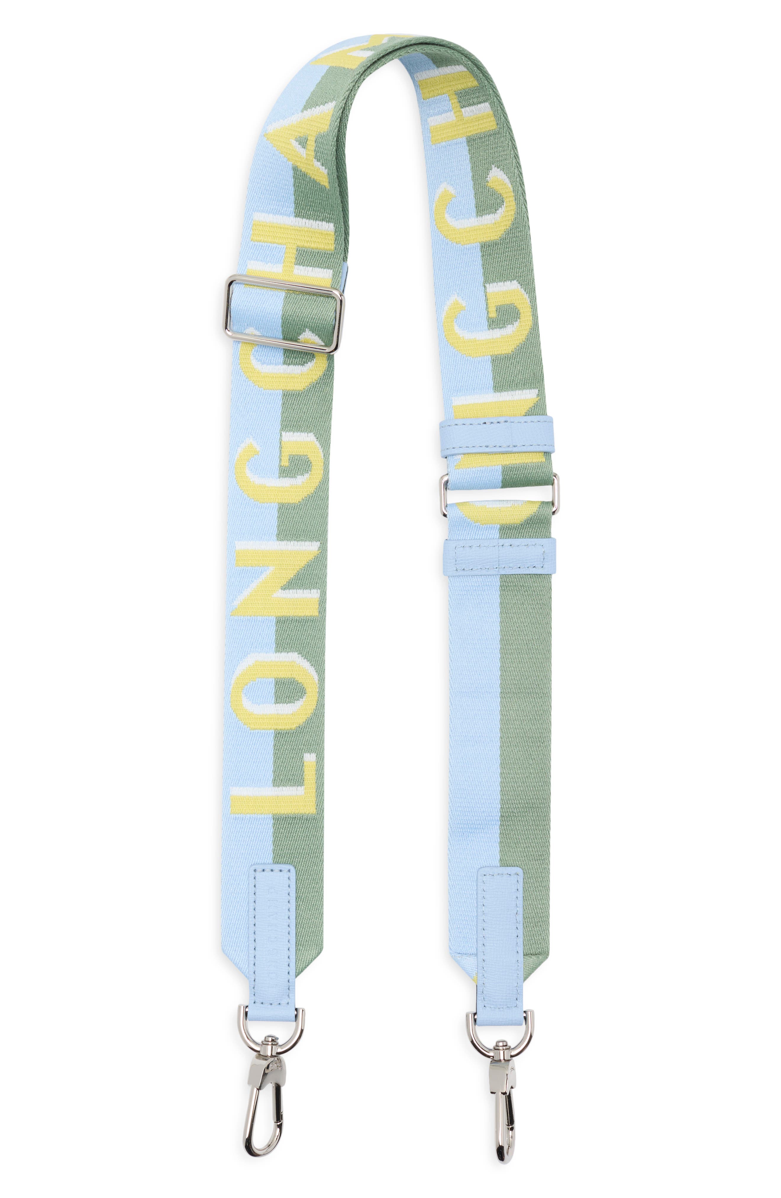 Longchamp Shadow Adjustable Canvas Shoulder Strap, Main, color, Lime