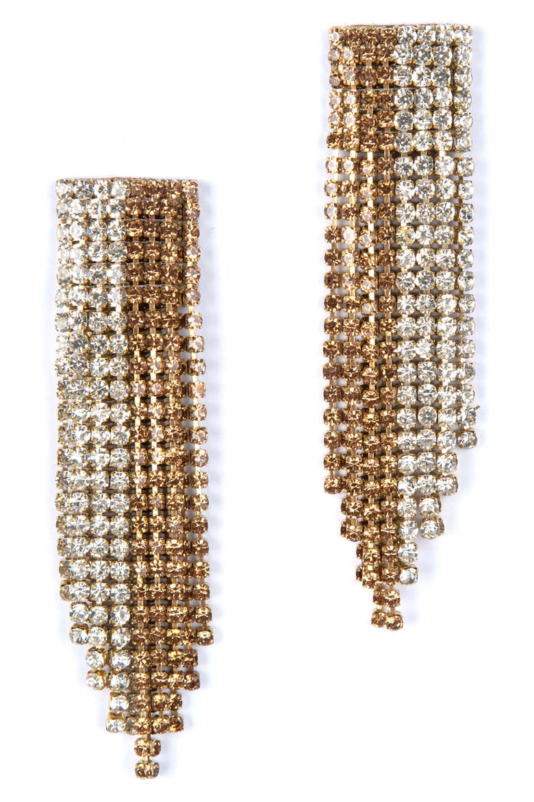 Araya Crystal Linear Drop Earrings, Main, color, GOLD
