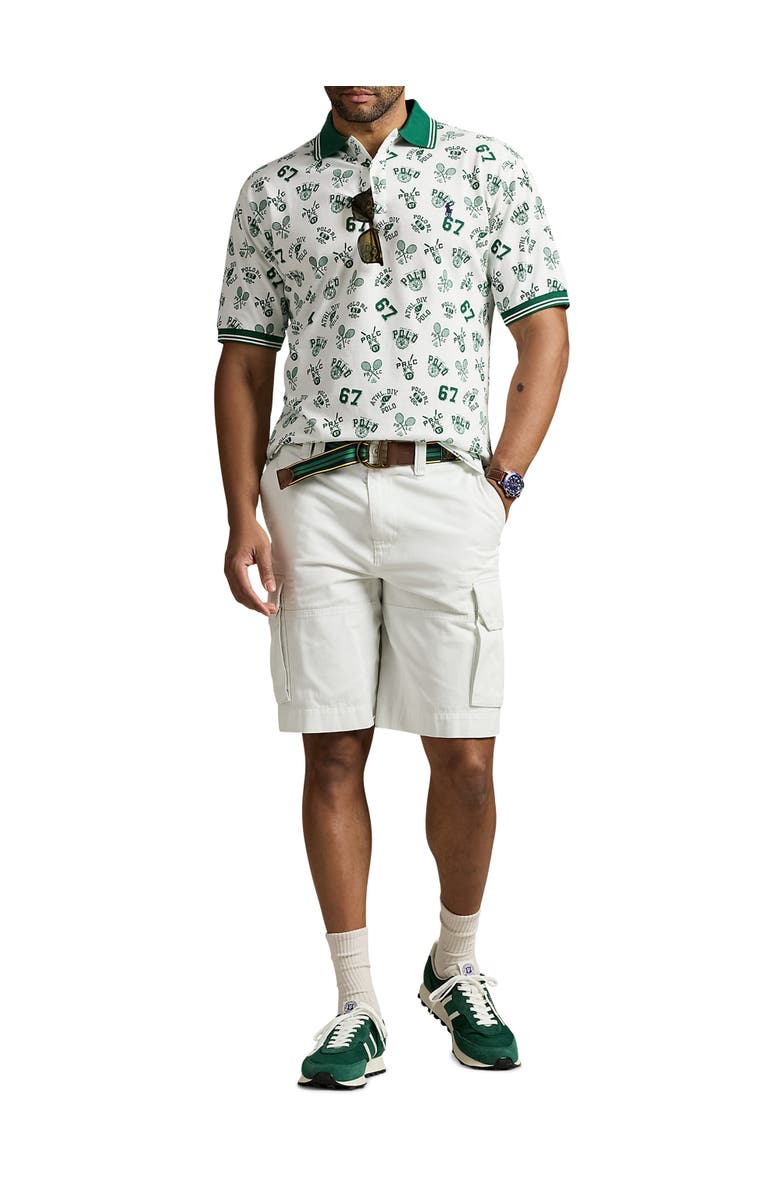 Polo Ralph Lauren Big & Tall Printed Mesh Polo Shirt, Alternate, color, Athletic White