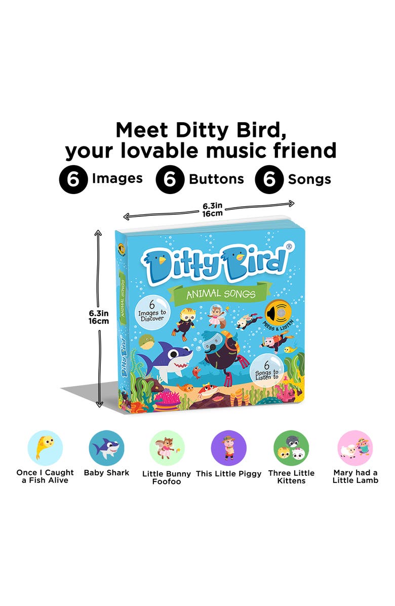 Ditty Bird Kids' Animal Songs Interactive Musical Sound Book, Alternate, color, Blue