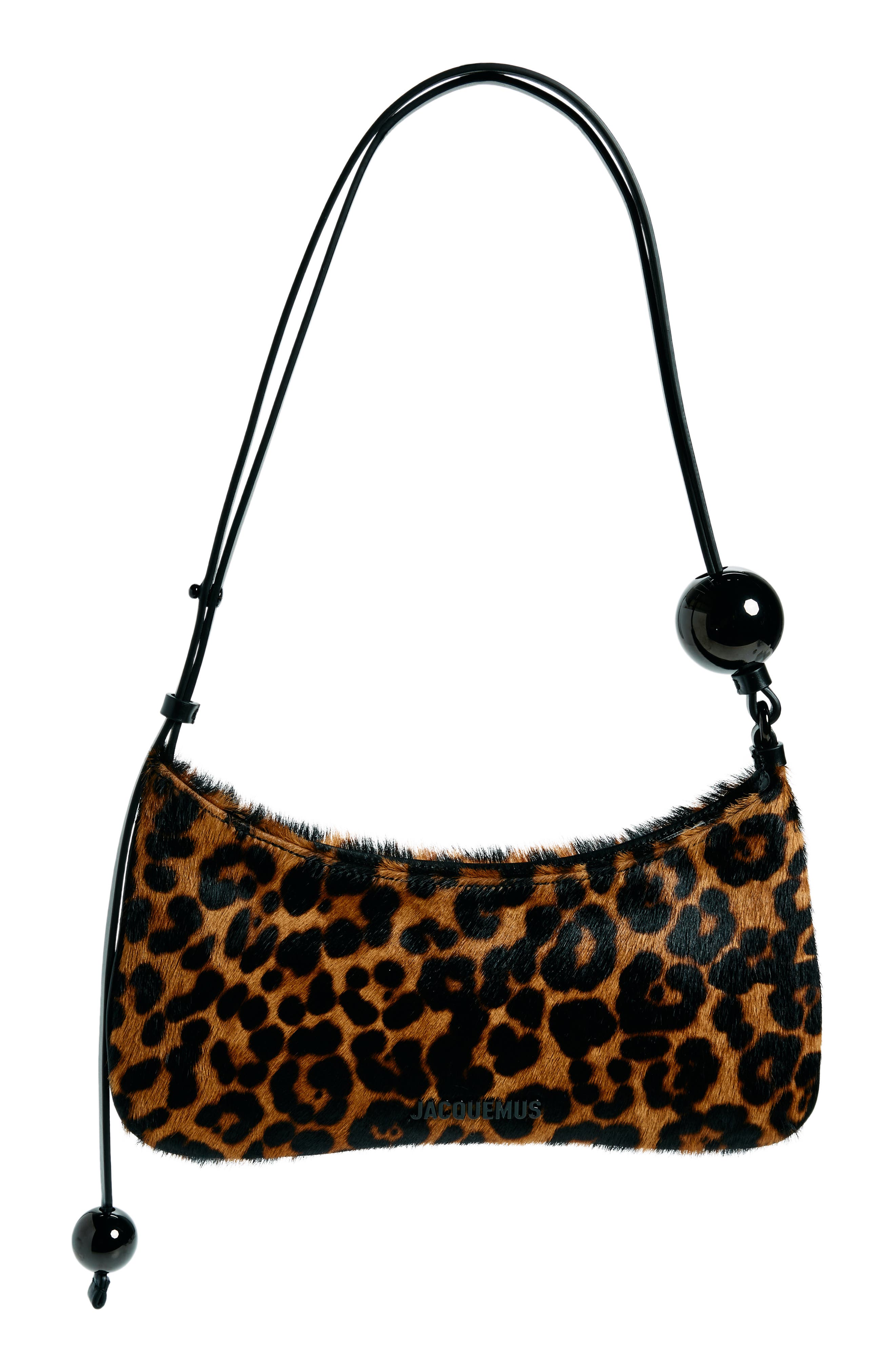 Jacquemus Le Bisou Pearle Leopard Print Genuine Calf Hair Shoulder Bag, Alternate, color, 