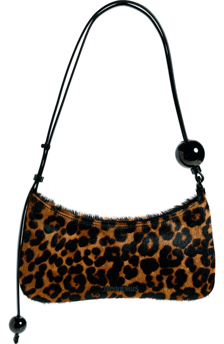 Jacquemus Le Bisou Pearle Leopard Print Genuine Calf Hair Shoulder Bag, Alternate, color,