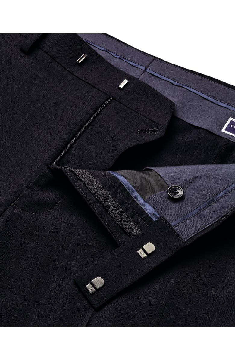 Charles Tyrwhitt Windowpane Slim Fit Pants, Alternate, color, Navy