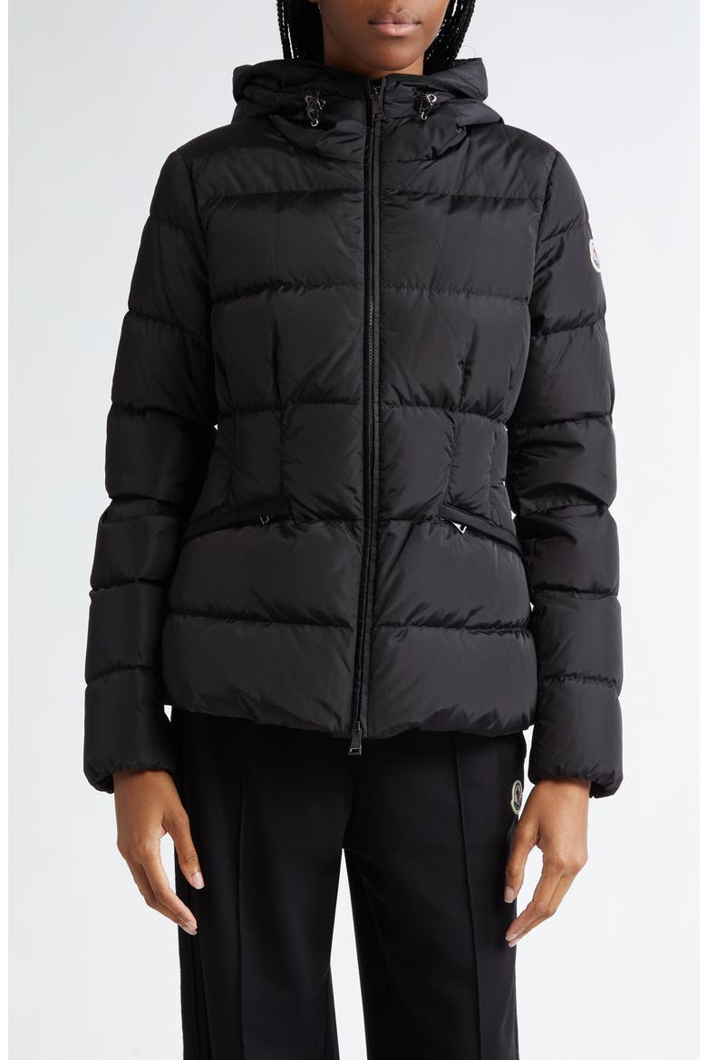 Avoce Hooded Down Jacket, Main, color, BLACK