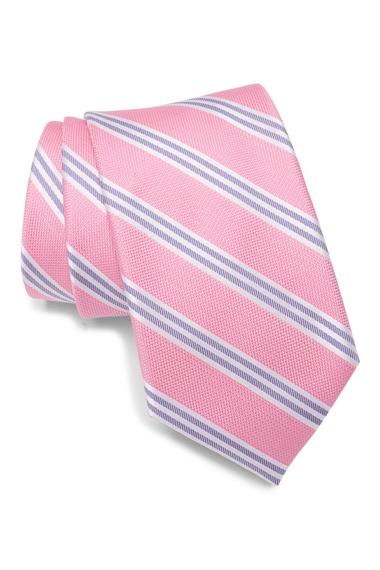 Candice Diagonal Stripe Tie, Main, color, PINK