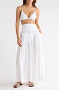 Elan Smocked Cover-Up Midi Skirt