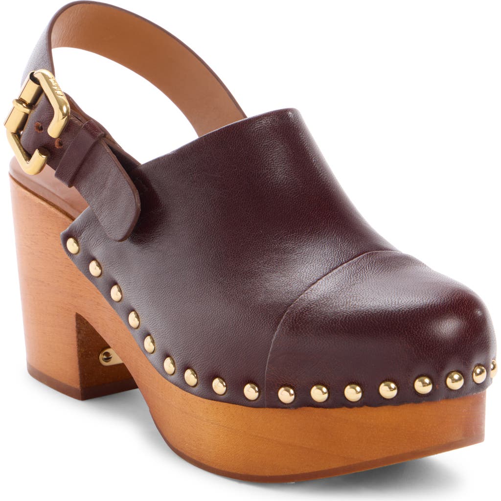 Chloé Jeanette Slingback Platform Clog In Animal Print