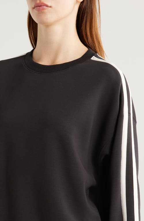 Pacsun Double Stripe Crewneck Sweatshirt In Black