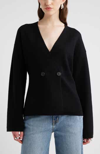 Nordstrom Double Breasted Merino Wool Blend Cardigan