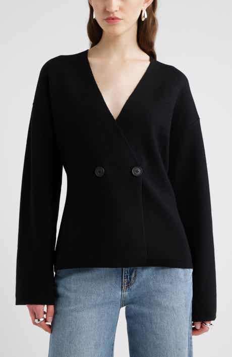Nordstrom Double Breasted Merino Wool Blend Cardigan