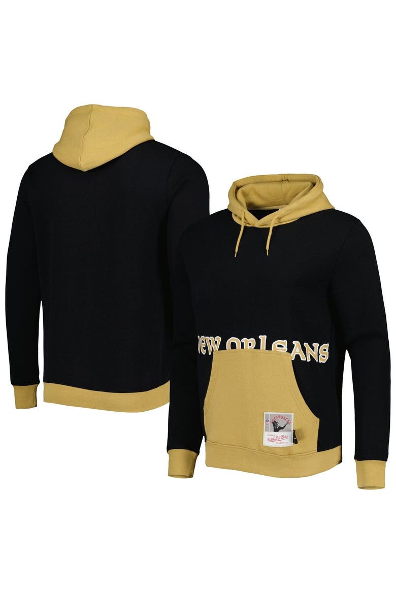 Men's Mitchell & Ness Black New Orleans Saints Big Face 5.0 Pullover Hoodie, Main, color, Black