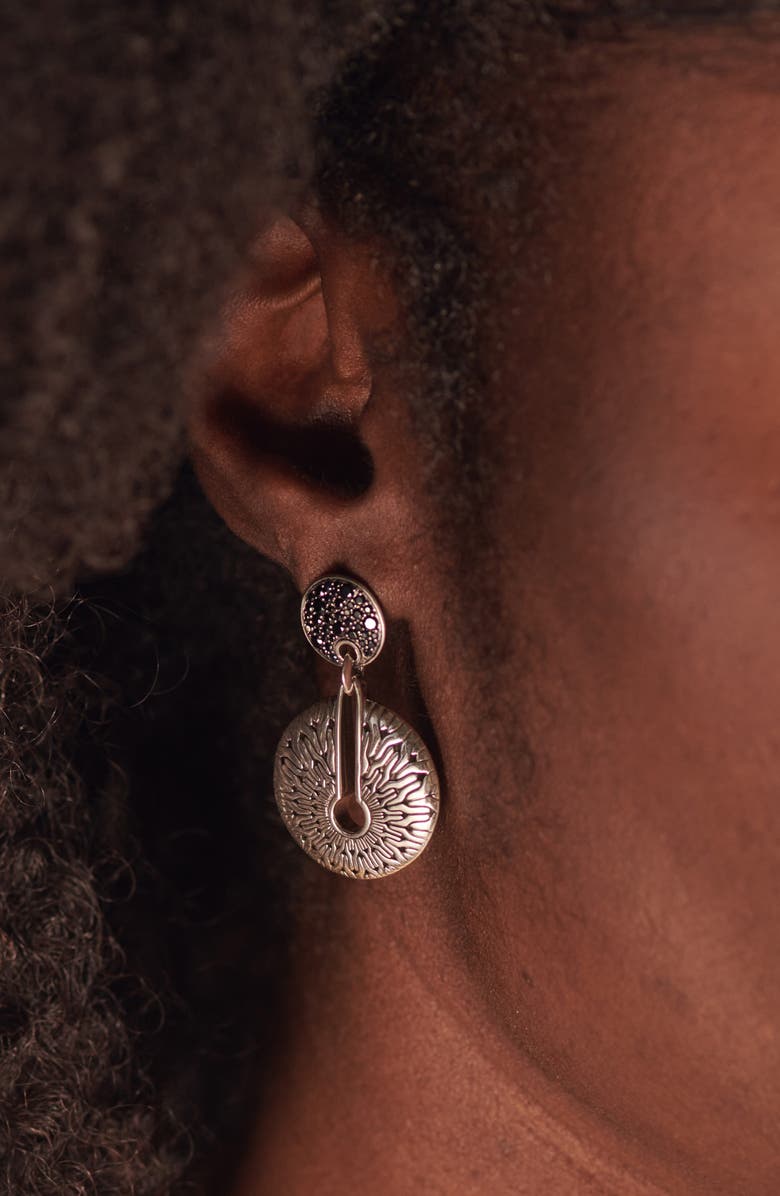 John Hardy Radial Drop Earrings, Alternate, color, Black