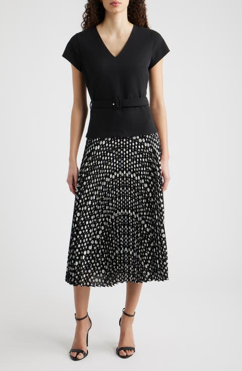 The Nina Belted Pleated Dress