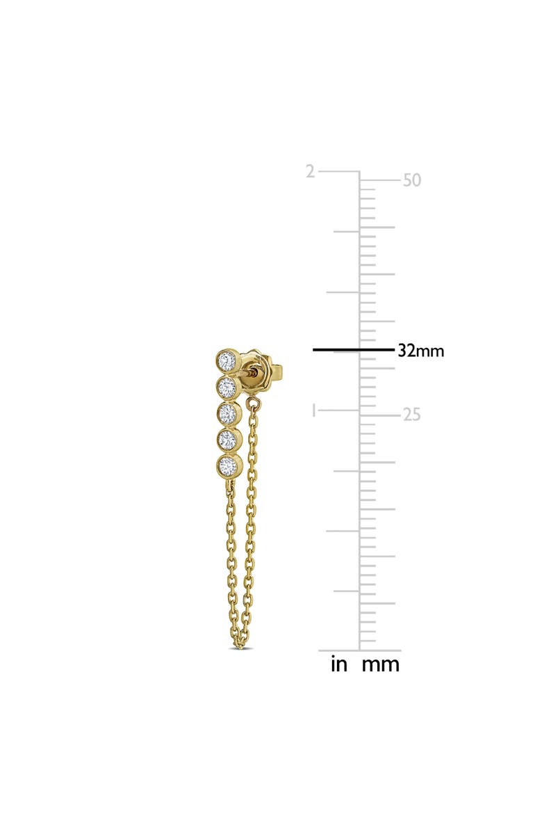Lab-Grown Diamond Drop Chain Earrings 14k, Alternate, color, Yellow Gold
