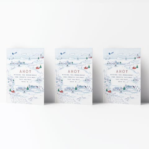 Ahoy Holiday Winter/Holiday/Christmas Greeting Card Pack Sets (3 ct)