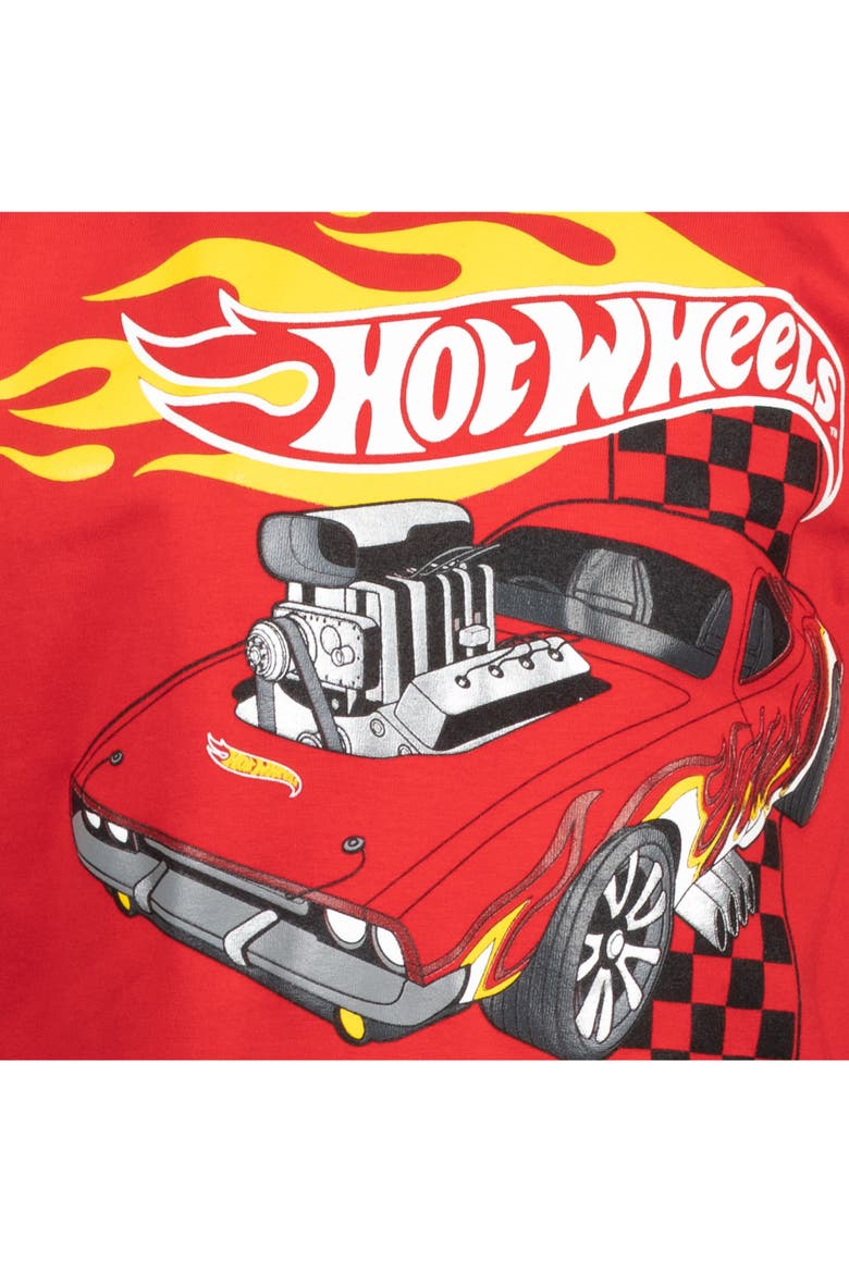 T-shirt And Mesh Shorts Set, Alternate, color, Hot Wheels Red